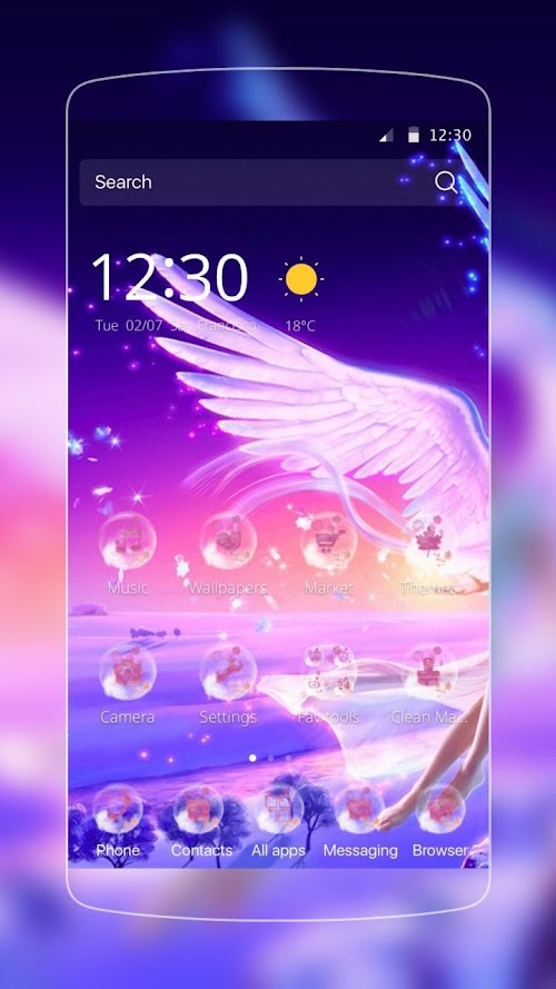 Android application Angel Wings Theme screenshort