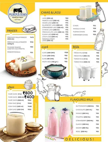 Punjab Sind Premium Dairy menu 