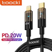 Cáp Sạc Nhanh/ Truyền Dữ Liệu Toocki C - L Usb - C Pd 20W Có Đèn Led Tiện Dụng