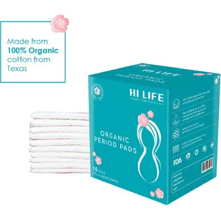 Hi Life Organic Period Pads Without Pouch 1x8