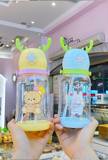 Title 4, Large Capacity Antlers Plastic Cup Cartoon Drin...