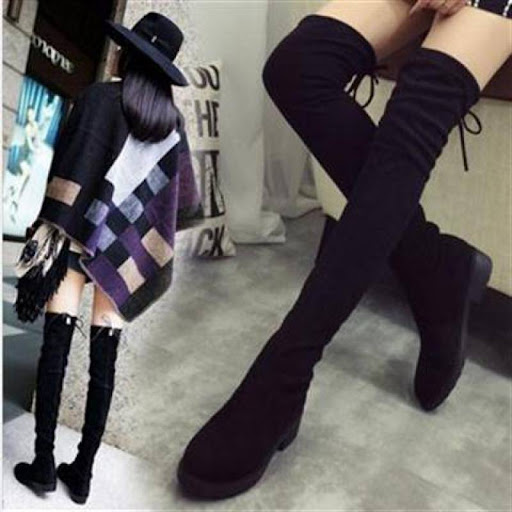 Title 7, Womens Leg-Stretching Boots Flat-bottomed High...