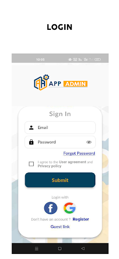 Screenshot App Admin