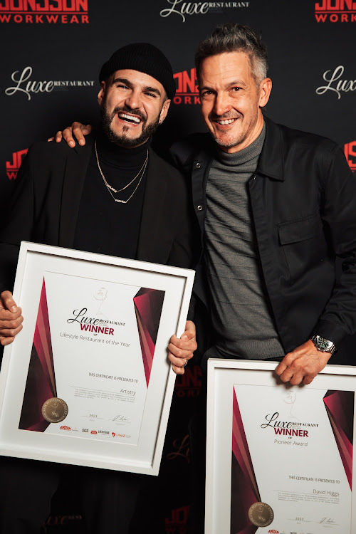 Double winnings: J'Something and chef David Higgs with their restaurant awards.