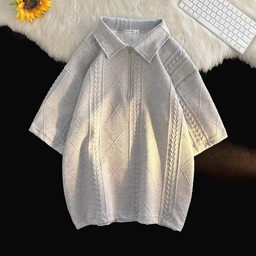 Title 7, Waffle Polo Shirt Short-sleeved T-shirt & Short...