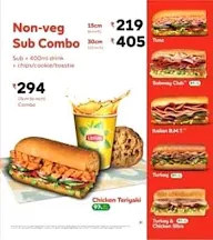 Subway menu 5