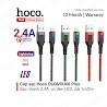 Cáp Hoco Du08/Du08 Plus Lightning Usb Dành Cho Iphone/Ipad, Sạc Nhanh 2.4A, Dây Bọc Dù Chống Đứt , Có Đèn Led, Dài 1M/2M