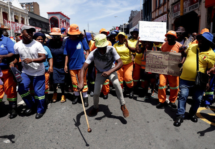 eThekwini municipality workers affiliated to Matusa march from King Dinuzulu to Durban City Hall to hand over their memorandum of grievances.