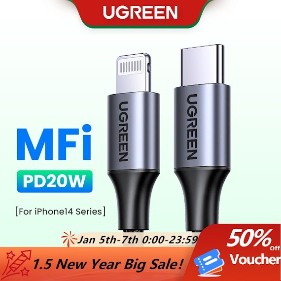 Cáp Sạc Nhanh Ugreen Mfi Usb C Lightning 20W Pd Thích Hợp Cho Iphone 12Mini/12/12Pro/12Pro Max/ Pro Xs Max X 8