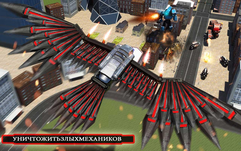 Скриншот Полиция шпион ворона Преобразуя робот Велосипед 3D