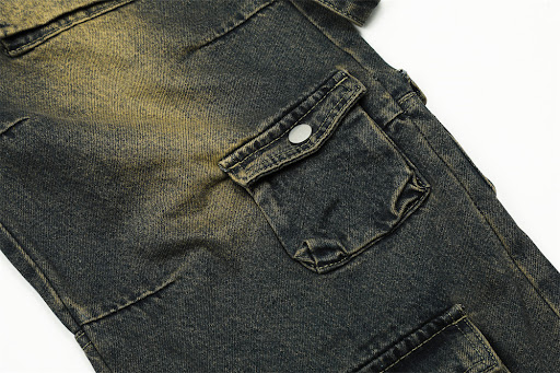 Title 11, Mens Functional Multi-pocket Workwear Jeans. D...