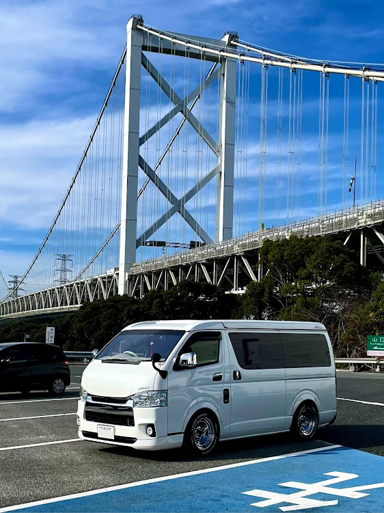 ハイエースバンの車中泊の旅・九州の旅・北九州・関門海峡大橋・九州最高〜😍に関するカスタム事例の投稿画像1枚目