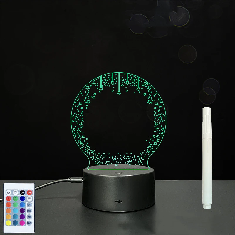 Lavagna acrilica 3D con luce LED per messaggi scritti a mano. Crea appunti luminosi e personalizzati, perfetta per casa, ufficio o regalo.