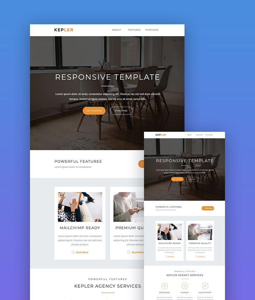 Kepler Powerful MailChimp Template Design