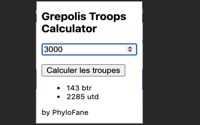 Grepolis Troops Calculator chrome extension