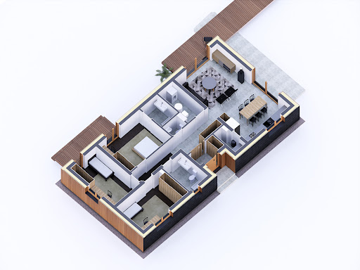 Paproć 4 - Rzut parteru 3D