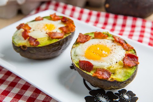 Baked Avocado Bacon and Eggs