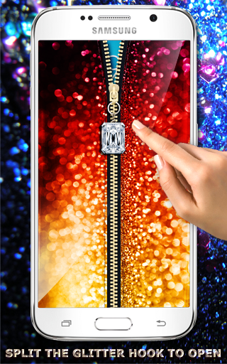 Glitter Zipper Screen Lock