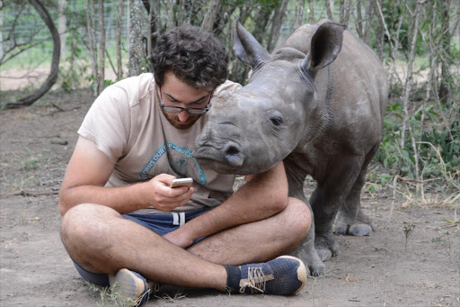 Axel Tarifa discusses his Valentine's Day gift for Nandi, getting important help from her white rhino bestie, Makhosi. Picture Credit: Supplied