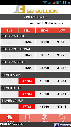 Screenshot SB Bullion