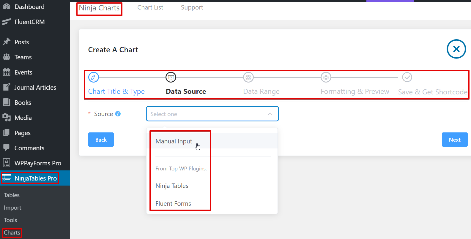 How to use Ninja Charts in WordPress