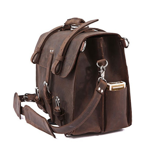 Title 4, Retro Crazy Horse Leather Mens Traveling Bag