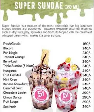 51 Rainbow Ice Cream menu 1