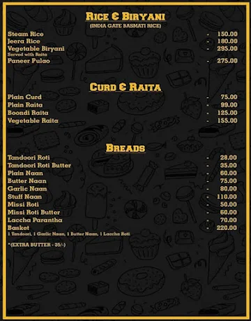 Butler's menu 