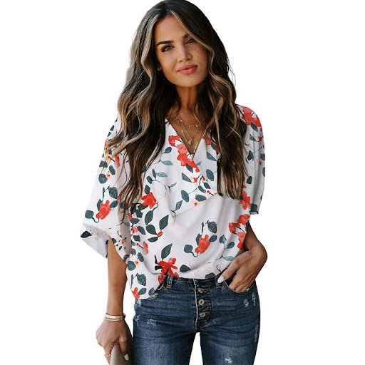 Title 5, Womens Printed Fashion Tops Loose Comfortable ...