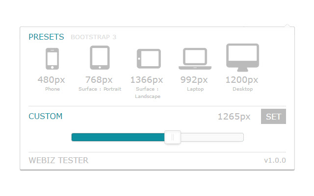 WebIZ Tester chrome extension