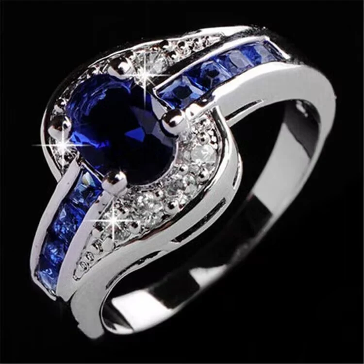 Bague en forme d'œuf incrustée de zircon, cristal élégant, style tempérament, un bijou parfait pour toutes les occasions.