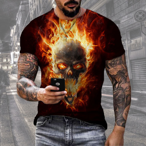 Title 23, Mens Digital Print Street Sports Short Sleeve ...