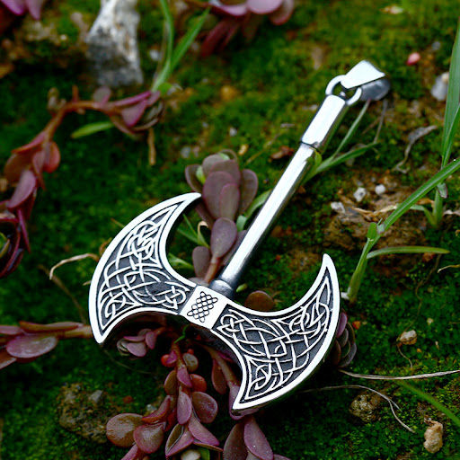 Title 5, Nordic Viking Celtic Knot Retro Necklace Double...
