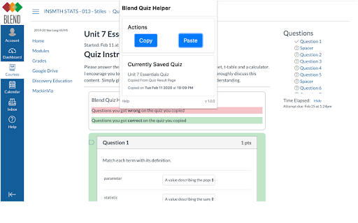 Blend Quiz Response Saver