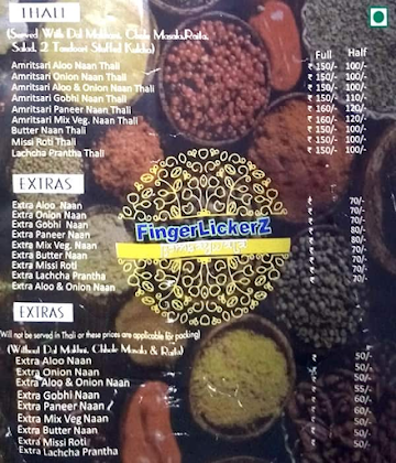 Finger Lickerz Bombaywala menu 