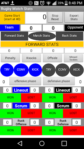 Rugby Match Stats