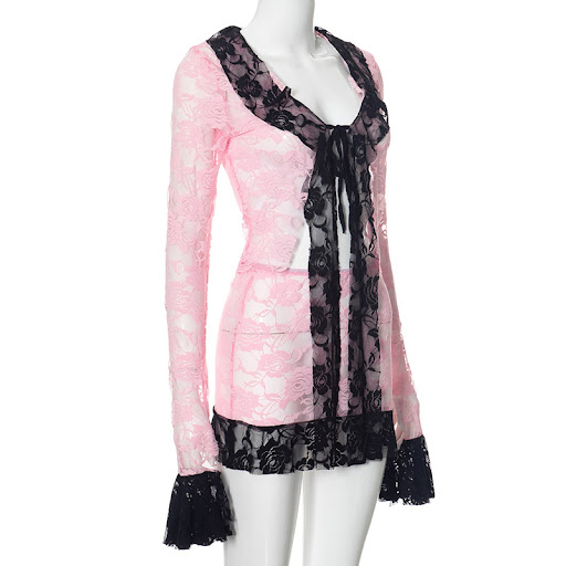 Title 21, Sexy Lace Lace Long-sleeved Stitching Suit