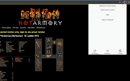 NotArmory Shop Utilities