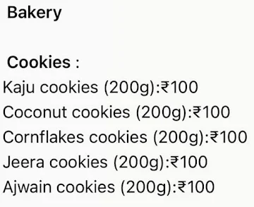 Manjushree Sweets & Bakery menu 