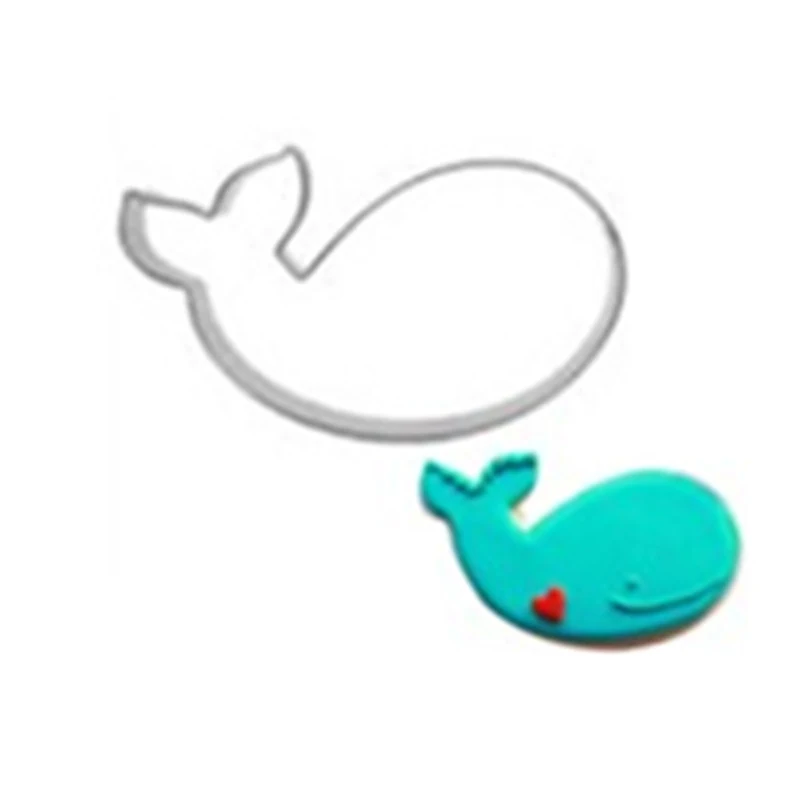 Cartoon Whale Mould Stainless Steel Biscuit Cutting Die Easy to use and clean Creates fun whale shaped cookies Perfect f