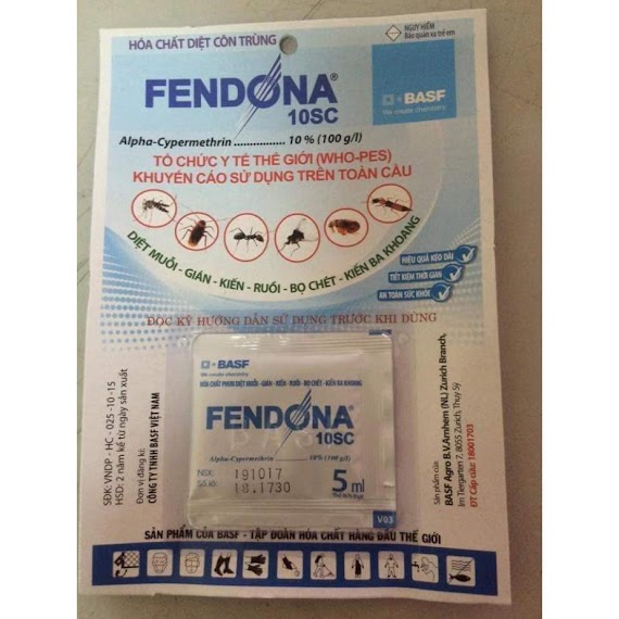 Thuốc Diệt Muỗi, Tẩm Mùng Fendona 10Sc 5Ml