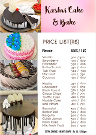 Kashvi Cake And Bake menu 1