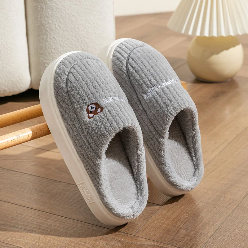 Schattige Konijn Pantoffels Winter Warme Huisschoenen Antislip Pluche Slaapkamer Slippers