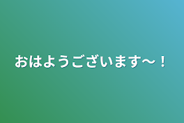 おはようございます〜！