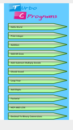 Turbo C Programs