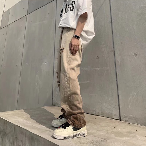 Title 4, Mens Gradient Distressed Washed Vintage Coffee...