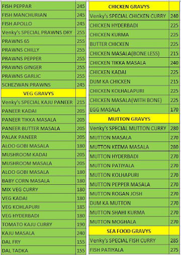 Venky's Dum Biryani menu 