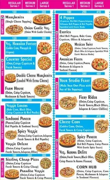 Pizza Zoom menu 