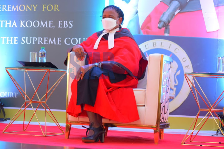 CJ Martha Koome during her assumption of office ceremony on May 24, 2021.