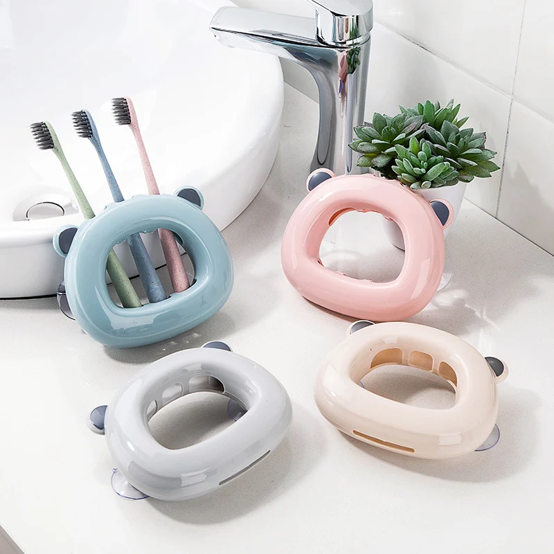 Porte-brosse à dents mural pour salle de bain avec rangement, garde vos brosses propres, organisées et libère de l'espace dans la salle de bain.